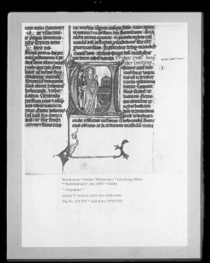 Lüneburger Bibel — Initiale V (ocavit), darin eine Opferszene
