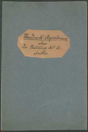 Standorts-Repertorium über die Sammlung des A. Fuchs