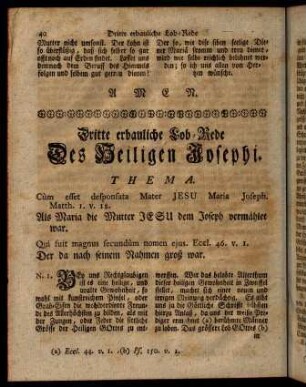 40-49, Dritte erbauliche Lob-Rede Des heiligen Josephi.