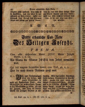 40-49, Dritte erbauliche Lob-Rede Des heiligen Josephi.