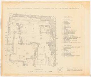 Gartenanlage Evangelische Volksschule am Nordring, Heiligenhaus: Garten- und Freianlagen: Grundriss, Bepflanzungsplan 1:200