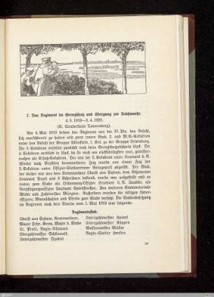 2. Das Regiment im Grenzschutz und Übergang zur Reichswehr
