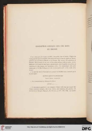 II: Inscription grecque sur une roue en bronze