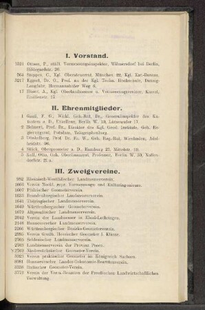 III. Zweigvereine