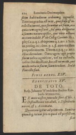 Exercitatio XV. De Toto.