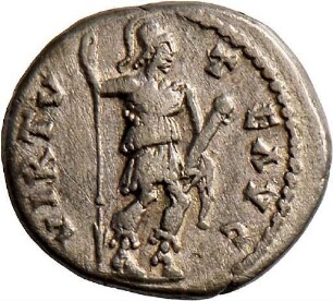 Denar des Septimius Severus mit Darstellung der Virtus