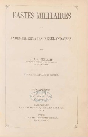 Fastes militaires des Indes Orientales Néerlandaises