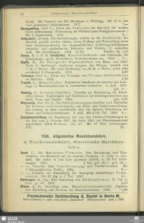 VIII. Allgemeine Maschinenlehre