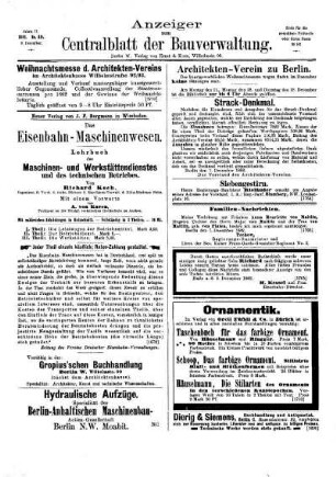 Anzeiger zum Zentralblatt der Bauverwaltung, No. 49