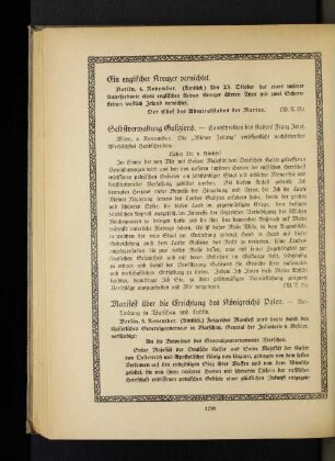 Manifest über die Errichtung des Königreichs Polens.
