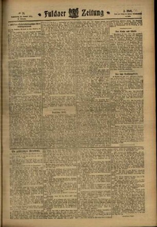 Zweite Ausgabe vom Donnerstag, den 26. Januar 1911.