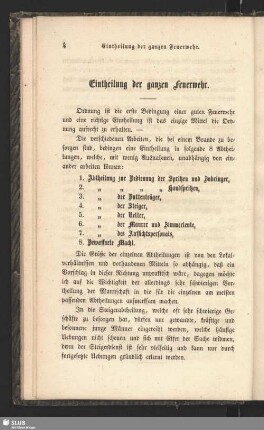 Eintheilung der ganzen Feuerwehr