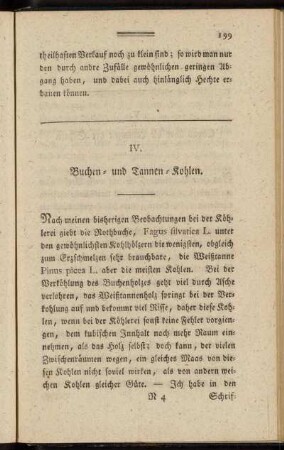 IV. Buchen- und Tannen-Kohlen
