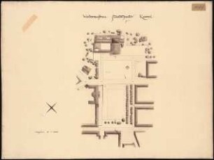 Staatstheater Kassel: (Lichtpause von Inv.Nr. 35758): Lageplan 1:1000