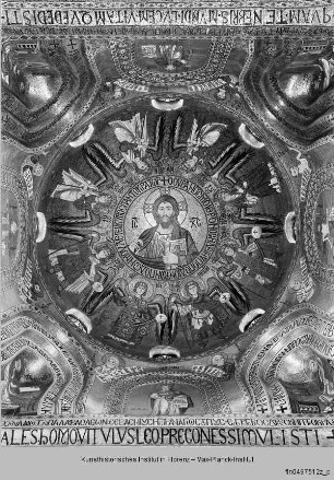 Bildprogramm des Palazzo dei Normanni : Pantokrator, vier Erzengel, vier Engel, Propheten, Evangelisten : Kuppeltambour