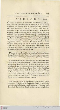 L’aurore. Camée
