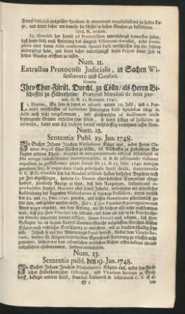 Num. 12. Sententia Publ. 19. Jan. 1748.