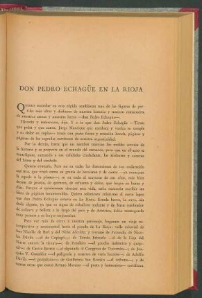 Don Pedro Echagüe en La Rioja