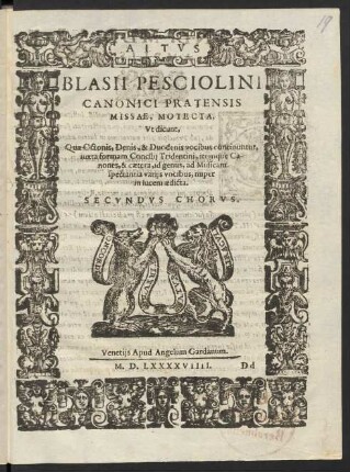 Secundus Chorus. Altus