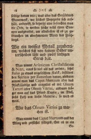Wie das Oleum Vitrini zu machen ist.