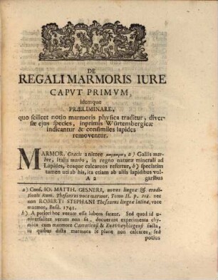 De regali marmoris iure