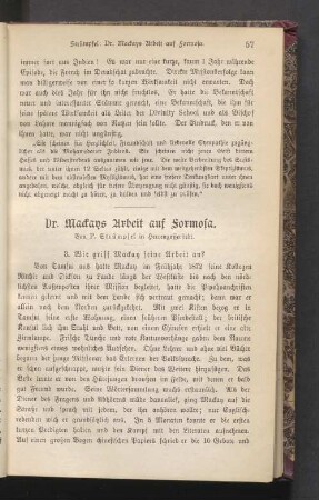 Dr. Mackays Arbeit auf Formosa