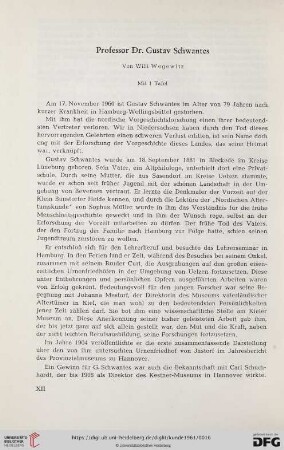 Professor Dr. Gustav Schwantes