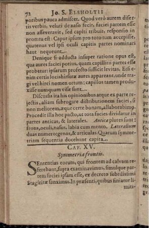 Cap. XV. Symmetria frontis