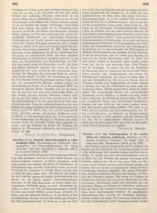 281-282 [Rezension] Schreiber, Georg, Deutsche Bauernfrömmigkeit in volkskundlicher Sicht