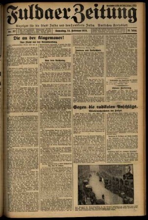Ausgabe vom Samstag, den 14. Februar 1931.