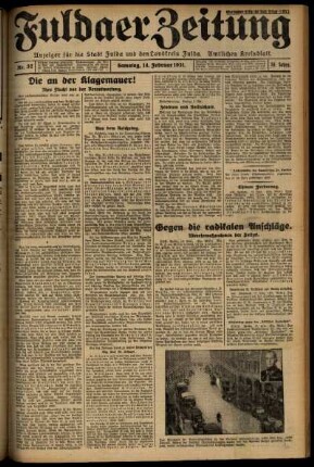 Ausgabe vom Samstag, den 14. Februar 1931.