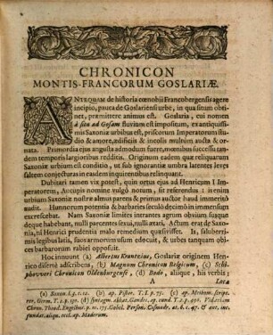 Chronicon coenobii Montis Francorum Goslariae