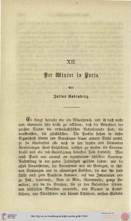 XII. Der Winter in Paris (Julius Rodenberg)