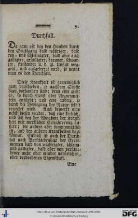 Durchfall.