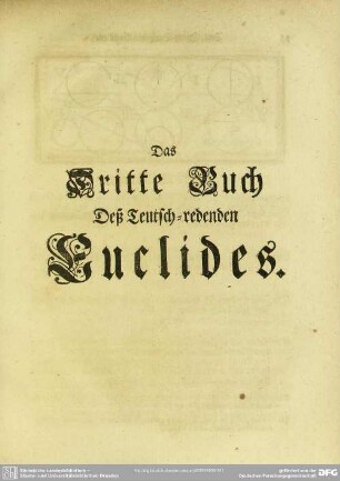 Das Dritte Buch Deß Teutsch-redenden Euclides