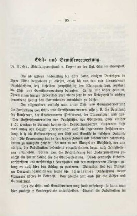 Obst- und Gemüseverwertung