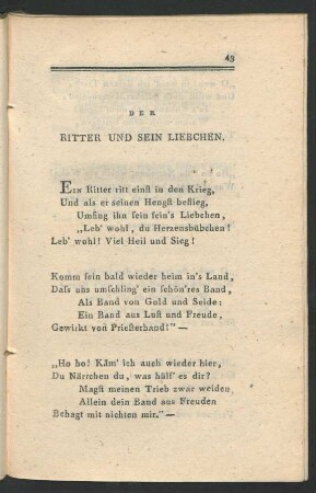 Der Ritter Und Sein Liebchen