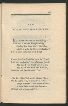 Der Ritter Und Sein Liebchen