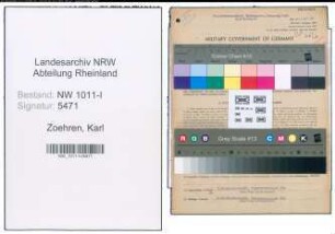 Entnazifizierung Karl Zoehren , geb. 16.05.1899 ()