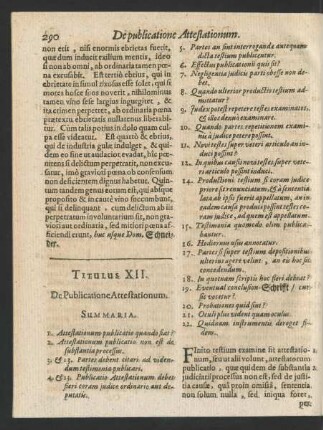 Titulus XII. De Publicatione Attestationum.