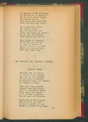 La Vuelta de Martín Fierro