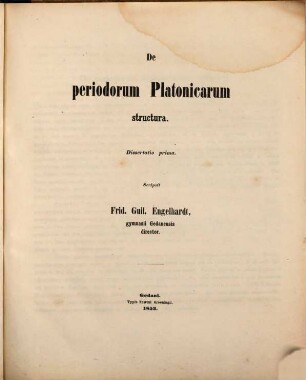Programm des Städtischen Gymnasiums zu Danzig : für das Schuljahr Ostern .... 1852/53
