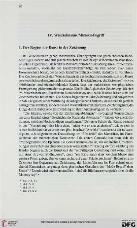 IV. Winckelmanns Mimesis-Begriff