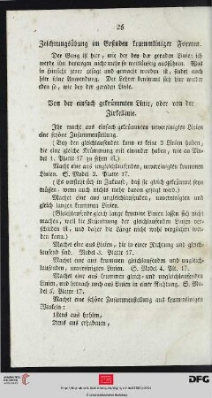 Von der einfach gekrümmten Linie, oder von der Zirkellinie