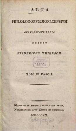 Acta philologorum monacensium, 3. 1820/26