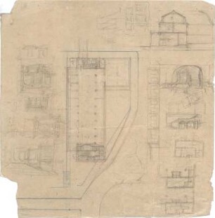 Hildebrand, Adolf von; München; Armeemuseum - Grundriss, Teilgrundrisse, Schnitt, Details