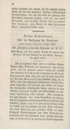 72-87 Einige Bemerkungen über die Auslegung der Redeformel glossais lalein 1 Cor. XIV als "Vorlesen in der heil. Ursprache des A.T."