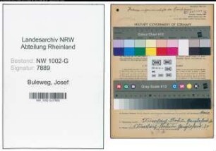 Entnazifizierung Josef Buleweg, geb. 13.10.1893 (Geschaeftsfuehrer)