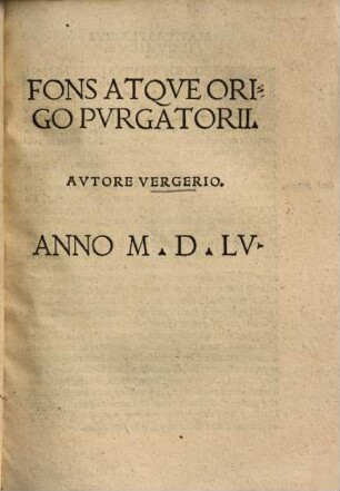 Fons atque origo purgatorii