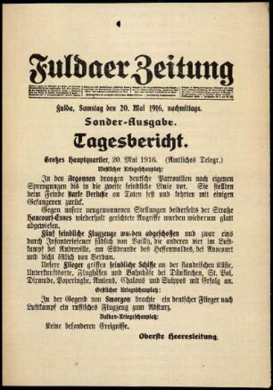 Ausgabe vom Samstag, den 20. Mai 1916.